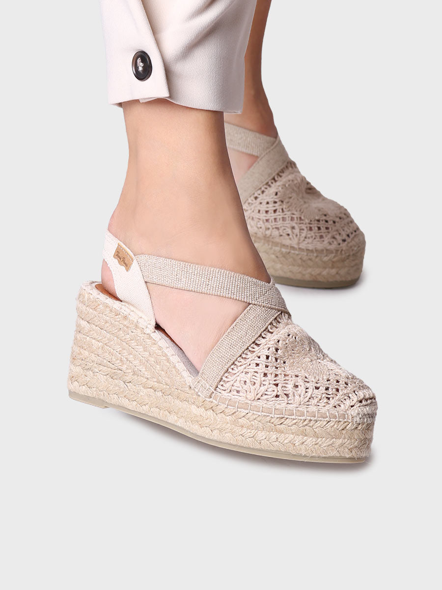 Thalia Natural Crochet Espadrilles