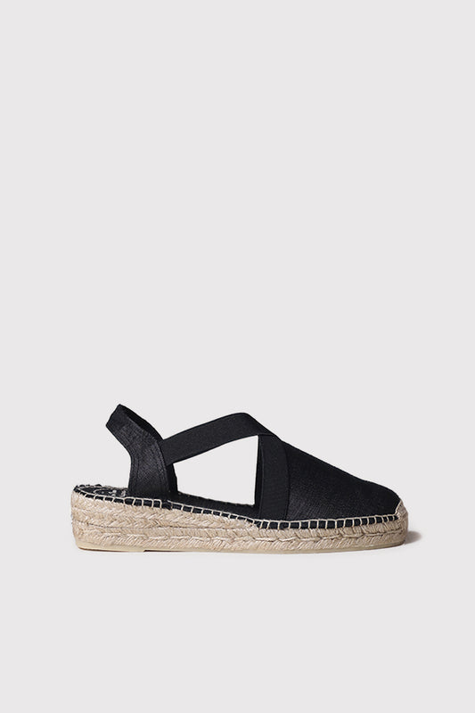 Vic Negre Fabric Flat Espadrilles